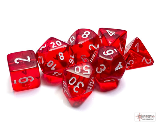 Chessex Polyhedral Dice Set: Translucent (Red/White)