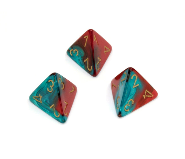 Chessex Polyhedral Dice Set: Gemini (Red-Teal/Gold)