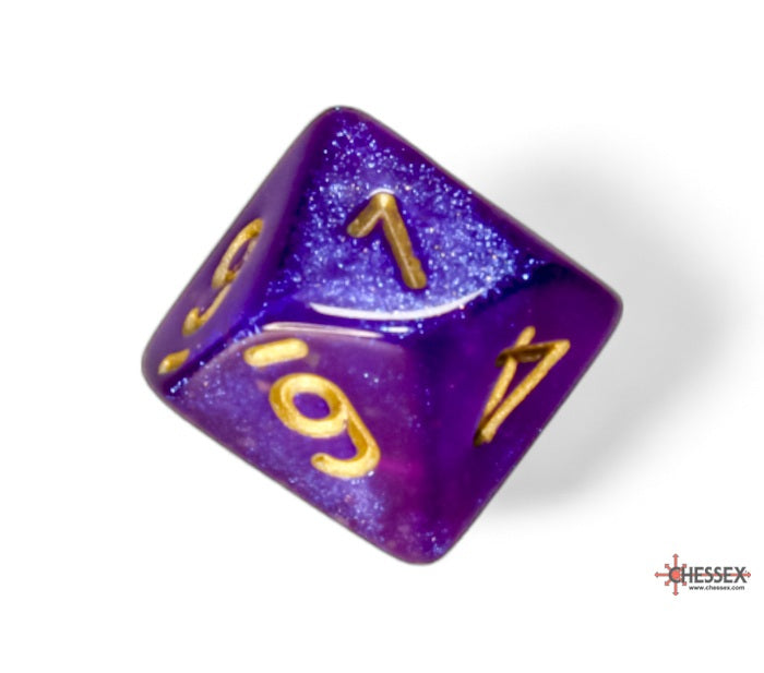 Chessex Polyhedral Dice Set: Borealis Luminary (Royal Purple/Gold)