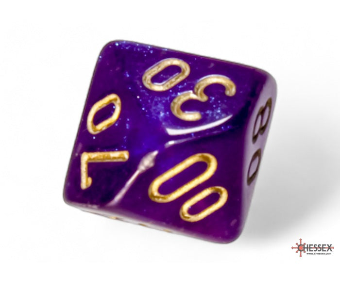 Chessex Polyhedral Dice Set: Borealis Luminary (Royal Purple/Gold)