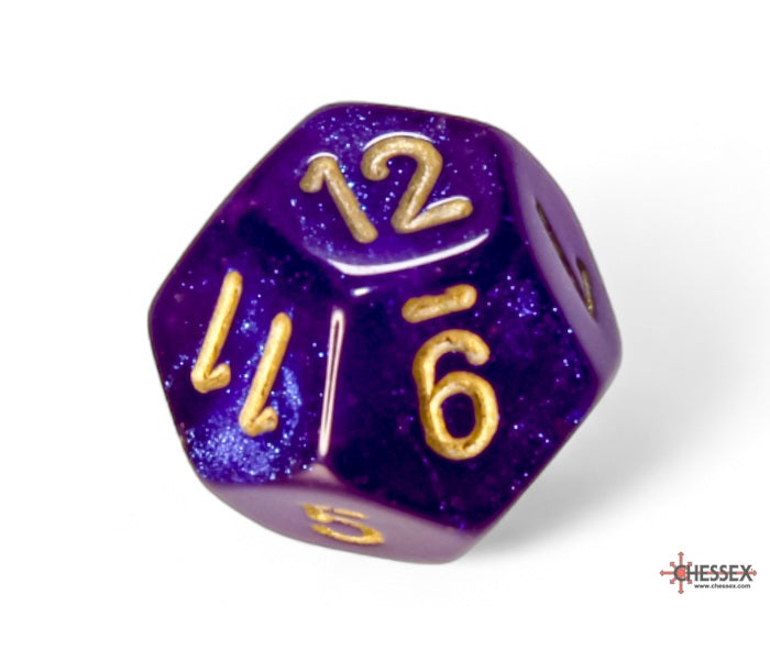 Chessex Polyhedral Dice Set: Borealis Luminary (Royal Purple/Gold)