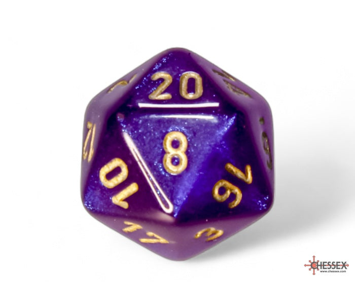 Chessex Polyhedral Dice Set: Borealis Luminary (Royal Purple/Gold)