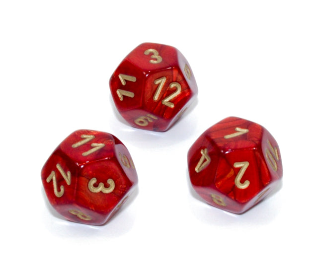 Chessex Polyhedral Dice Set: Scarab (Scarlet/Gold)