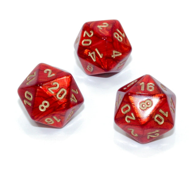 Chessex Polyhedral Dice Set: Scarab (Scarlet/Gold)