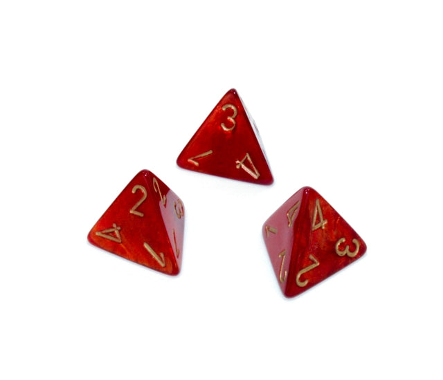 Chessex Polyhedral Dice Set: Scarab (Scarlet/Gold)