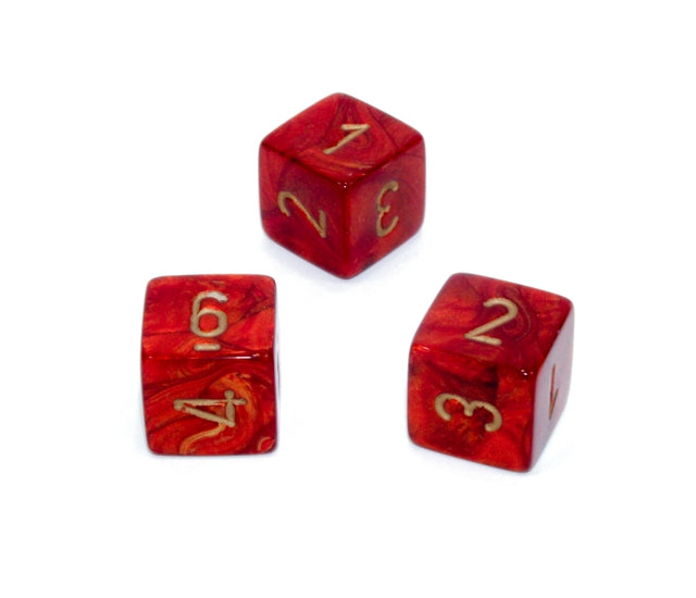 Chessex Polyhedral Dice Set: Scarab (Scarlet/Gold)