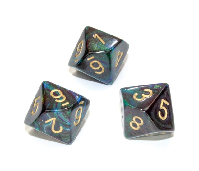 Chessex Polyhedral Dice Set: Lustrous (Shadow/Gold)