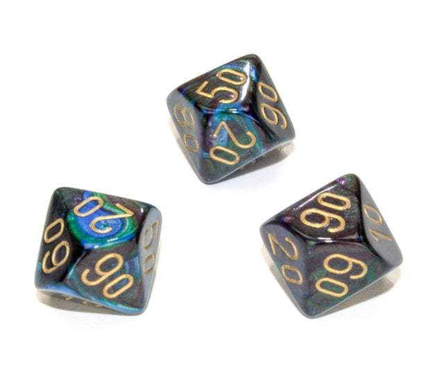 Chessex Polyhedral Dice Set: Lustrous (Shadow/Gold)