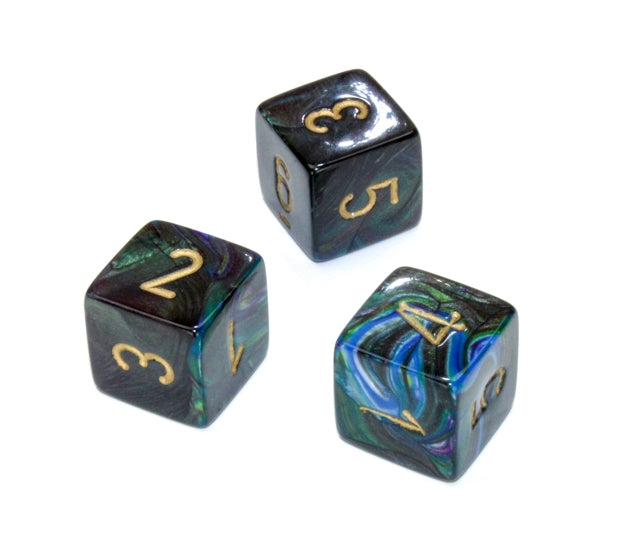 Chessex Polyhedral Dice Set: Lustrous (Shadow/Gold)