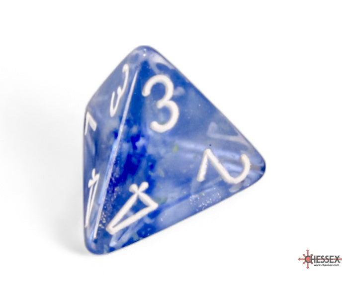 Chessex Polyhedral Dice Set: Borealis Luminary (Sky Blue/White)