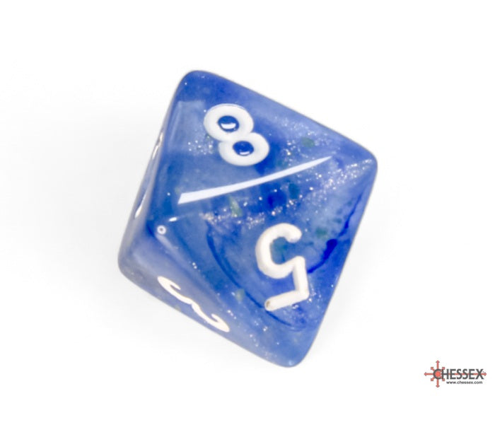 Chessex Polyhedral Dice Set: Borealis Luminary (Sky Blue/White)