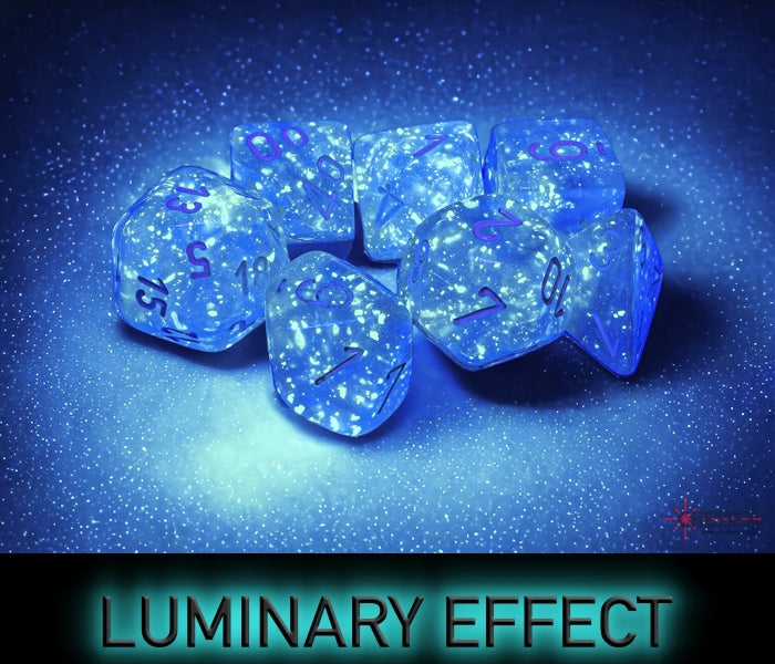 Chessex Polyhedral Dice Set: Luminary (Sky/Silver)
