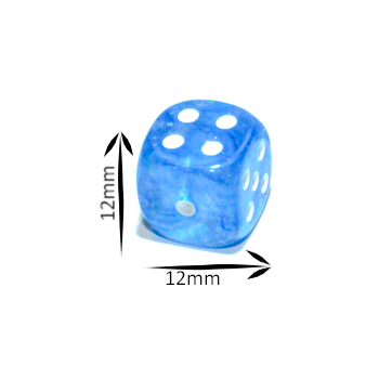 Chessex D6 Dice Brick: Borealis Luminary (Sky Blue/White)