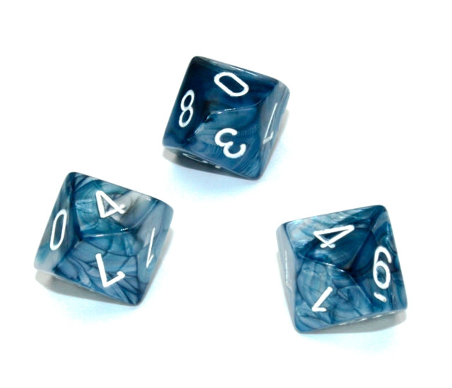 Chessex Polyhedral Dice Set: Lustrous (Slate/White)