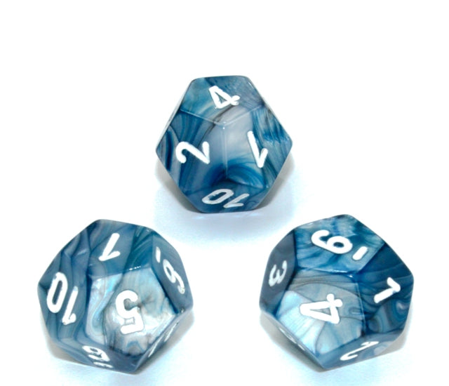 Chessex Polyhedral Dice Set: Lustrous (Slate/White)
