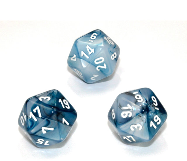 Chessex Polyhedral Dice Set: Lustrous (Slate/White)