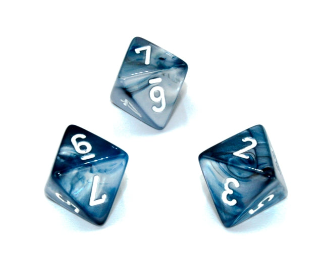 Chessex Polyhedral Dice Set: Lustrous (Slate/White)