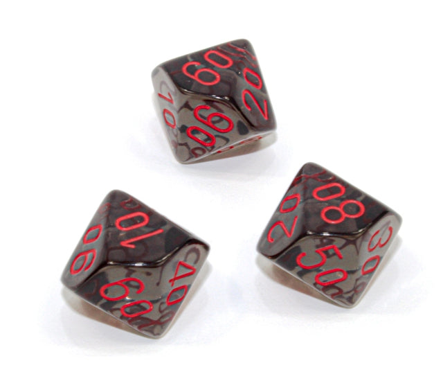 Chessex Polyhedral Dice Set: Translucent (Smoke/Red)