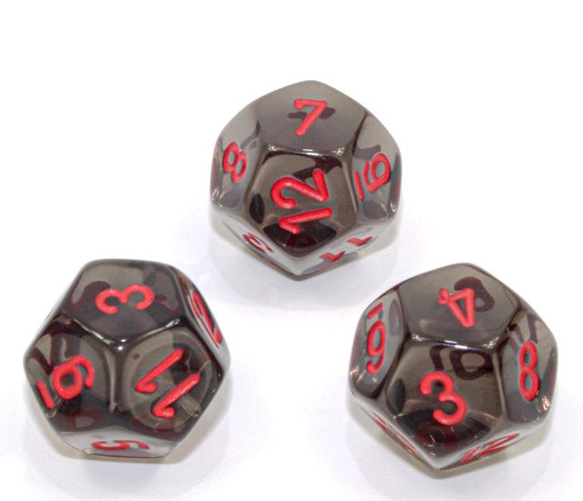 Chessex Polyhedral Dice Set: Translucent (Smoke/Red)