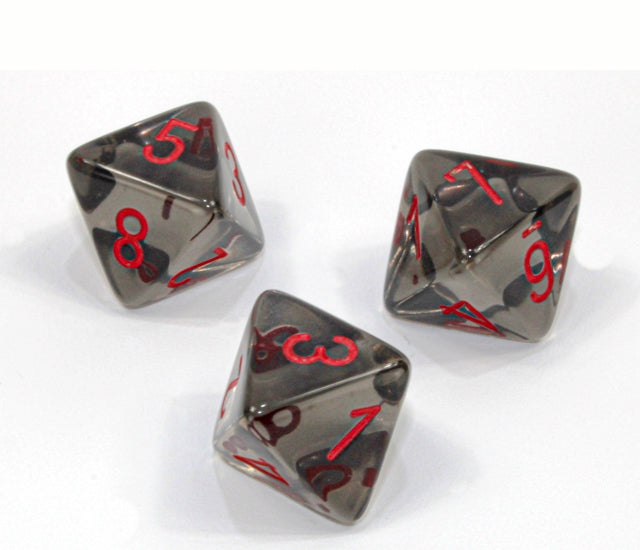 Chessex Polyhedral Dice Set: Translucent (Smoke/Red)