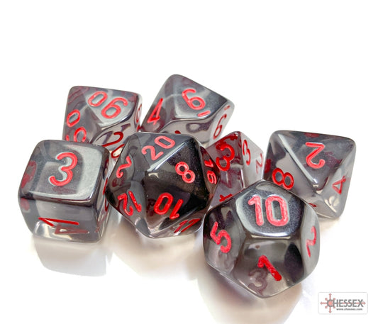 Chessex Polyhedral Dice Set: Translucent (Smoke/Red)