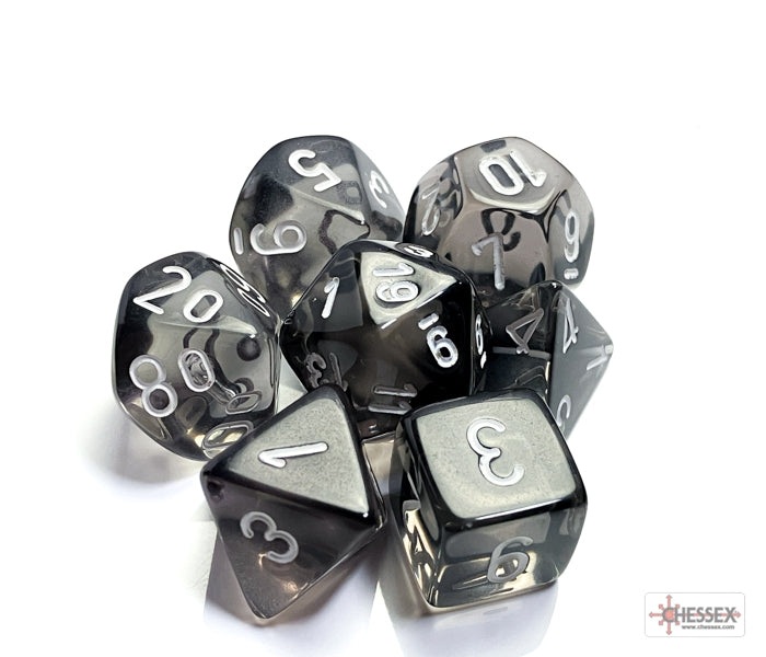 Chessex Polyhedral Dice Set: Translucent (Smoke/White)
