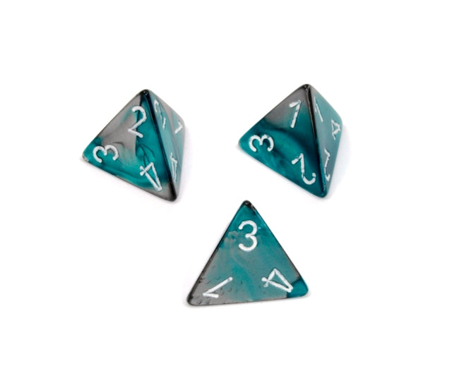 Chessex Polyhedral Dice Set: Gemini (Steel-Teal/White)