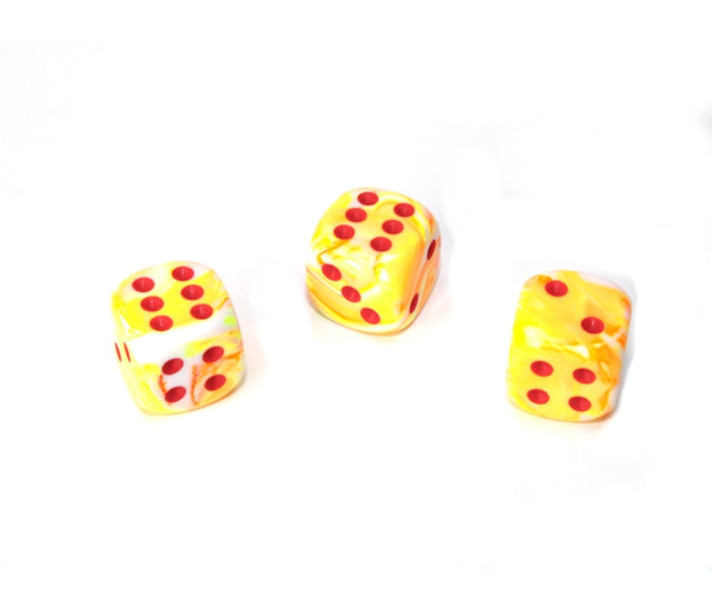 Chessex D6 Dice Brick: Festive (Sunburst/Red)