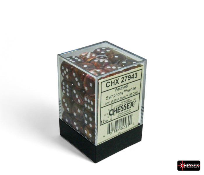 Chessex D6 Dice Brick: Festive (Symphony/White)