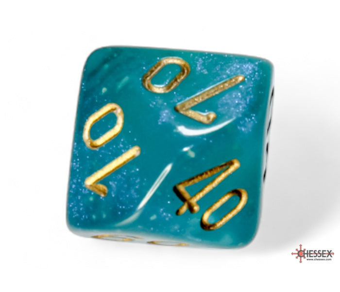 Chessex Polyhedral Dice Set: Borealis Luminary (Teal/Gold)