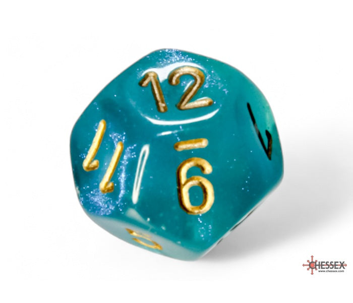 Chessex Polyhedral Dice Set: Borealis Luminary (Teal/Gold)