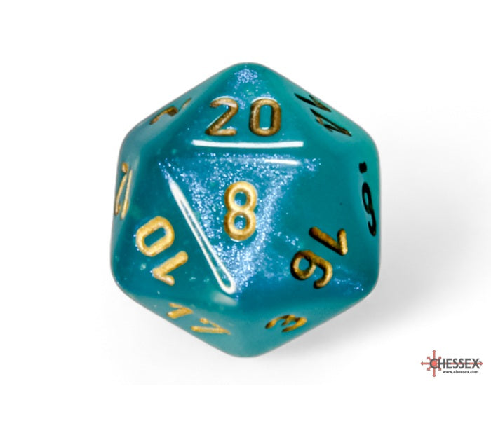 Chessex Polyhedral Dice Set: Borealis Luminary (Teal/Gold)
