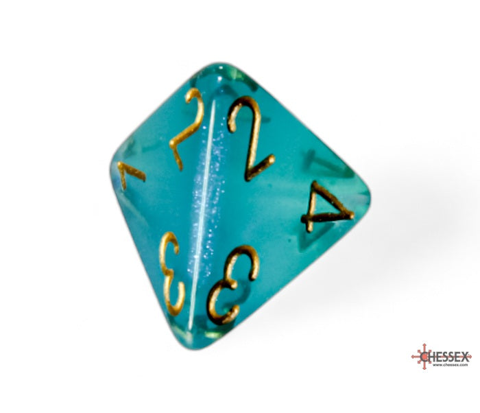 Chessex Polyhedral Dice Set: Borealis Luminary (Teal/Gold)