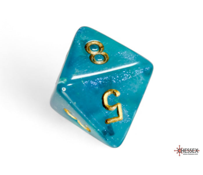 Chessex Polyhedral Dice Set: Borealis Luminary (Teal/Gold)
