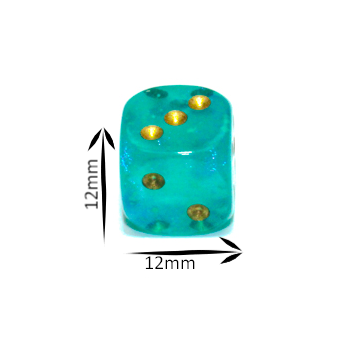 Chessex D6 Dice Brick: Borealis Luminary (Teal/Gold)