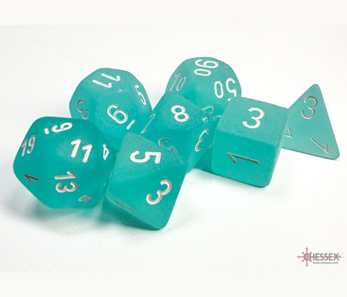 Chessex Polyhedral Dice Set: Frosted (Teal/White)