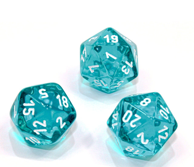 Chessex Polyhedral Dice Set: Translucent (Teal/White)