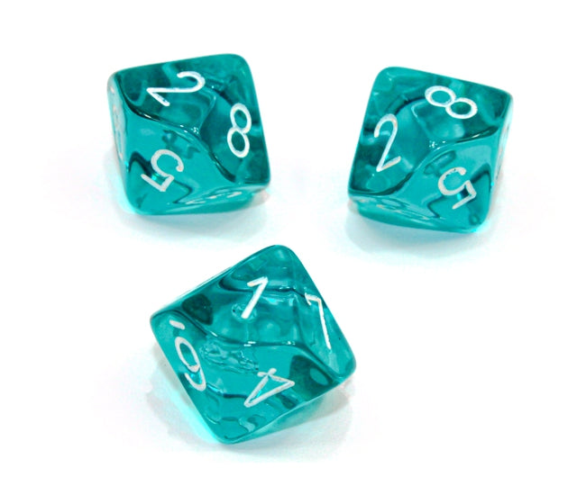 Chessex Polyhedral Dice Set: Translucent (Teal/White)