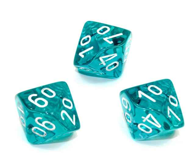 Chessex Polyhedral Dice Set: Translucent (Teal/White)