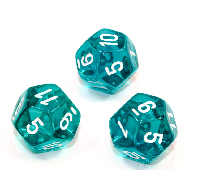 Chessex Polyhedral Dice Set: Translucent (Teal/White)