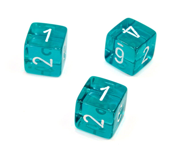 Chessex Polyhedral Dice Set: Translucent (Teal/White)