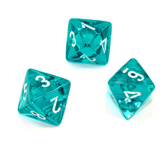 Chessex Polyhedral Dice Set: Translucent (Teal/White)