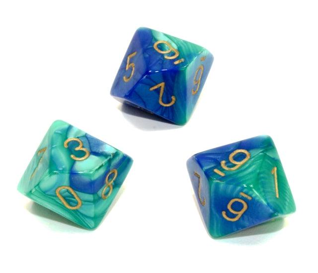 Chessex Polyhedral Dice Set: Gemini (Blue-Teal/Gold)