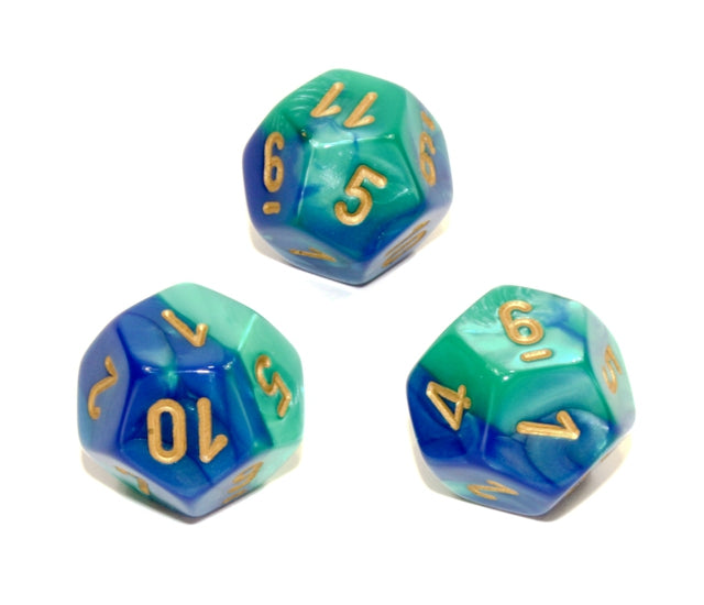 Chessex Polyhedral Dice Set: Gemini (Blue-Teal/Gold)