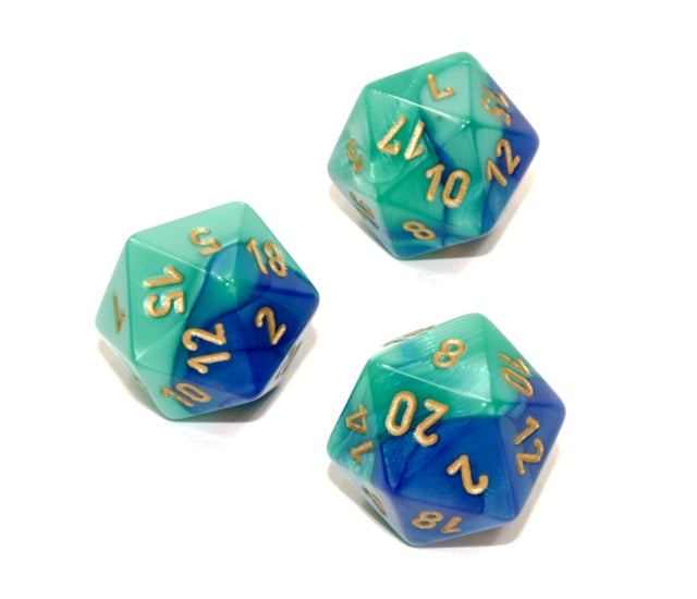 Chessex Polyhedral Dice Set: Gemini (Blue-Teal/Gold)
