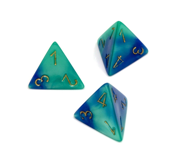 Chessex Polyhedral Dice Set: Gemini (Blue-Teal/Gold)