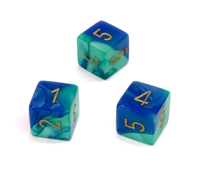 Chessex Polyhedral Dice Set: Gemini (Blue-Teal/Gold)