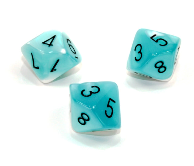 Chessex Polyhedral Dice Set: Gemini (Teal-White/Black)