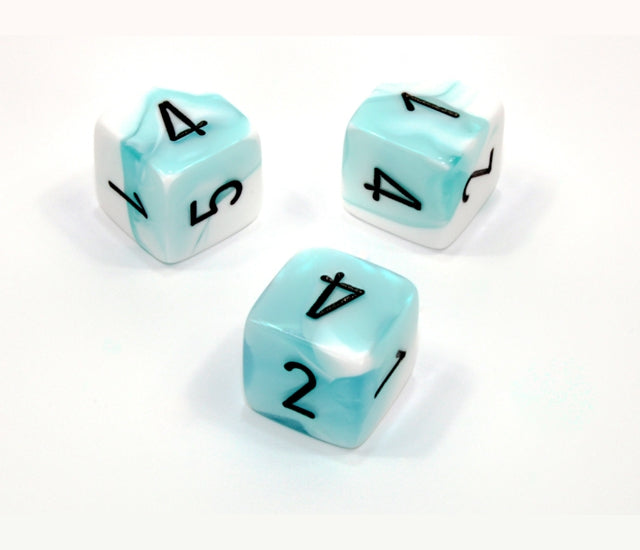 Chessex Polyhedral Dice Set: Gemini (Teal-White/Black)
