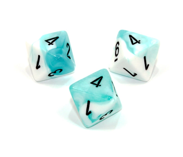 Chessex Polyhedral Dice Set: Gemini (Teal-White/Black)